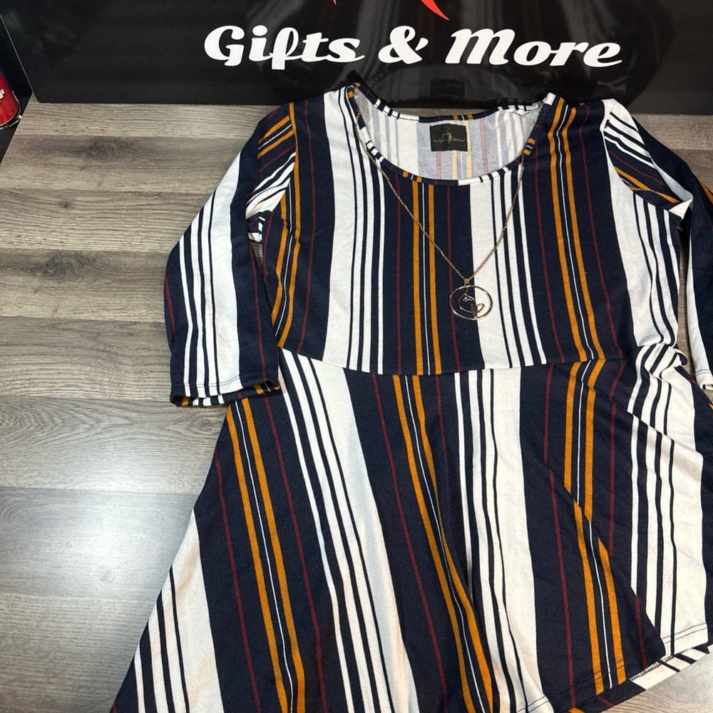 Baby Phat Striped Long Sleeve Top - Black, White, Red, Yellow